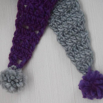 Split Screen Pom Pom Scarf