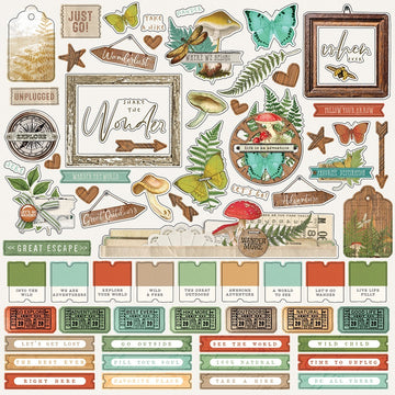 Simple Stories Simple Vintage Great Escape Cardstock Stickers 12"X12" - Combo