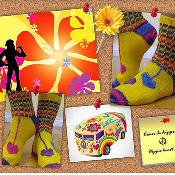 Hippie Heart Socks