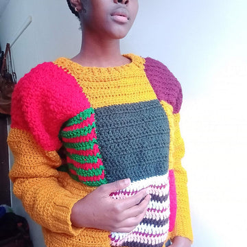 Patchwork crochet sweater