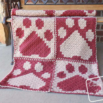 Cute Paw Print C2C Blanket