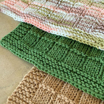 Learn to Knit - Bars and Stripes Knitted Dishcloth