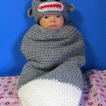 Sock Monkey Cocoon/Hat Set