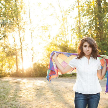 Entrelac Shawl with Leaf Option