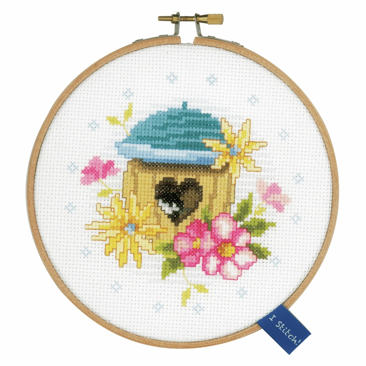 Vervaco Bird House Counted Cross Stitch Kit with Hoop - 5.8in (14.5cm)