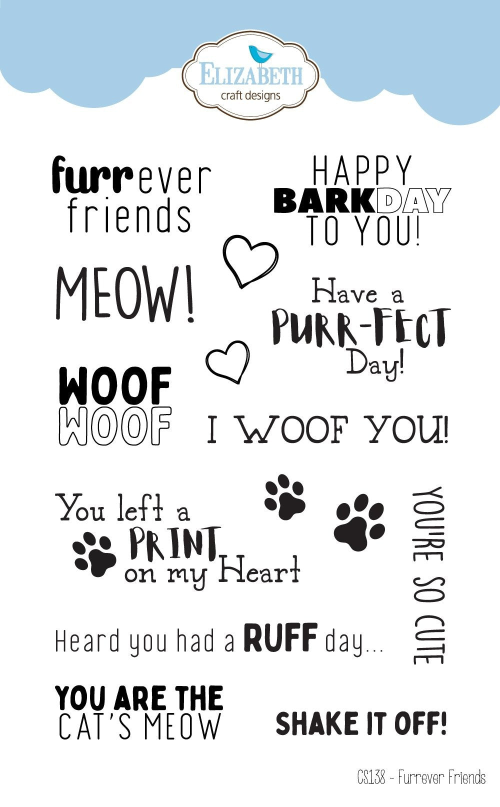 Elizabeth Craft Designs Elizabeth Crafts Clear Stamps - Furrever Friends