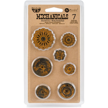Prima Marketing Finnabair Mechanicals Metal Embellishments - Rustic Washers 7/Pkg