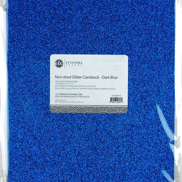 Arc Crafts ETC Papers Non-Shed Glitter Cardstock 8.5"X11" 10/Pkg - Dark Blue