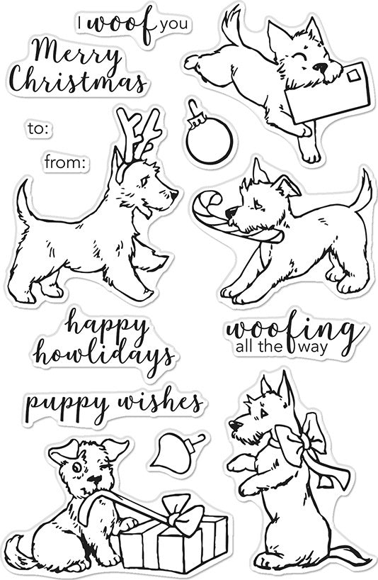 Hero Arts Clear Stamps 4"X6" - Merry Woof
