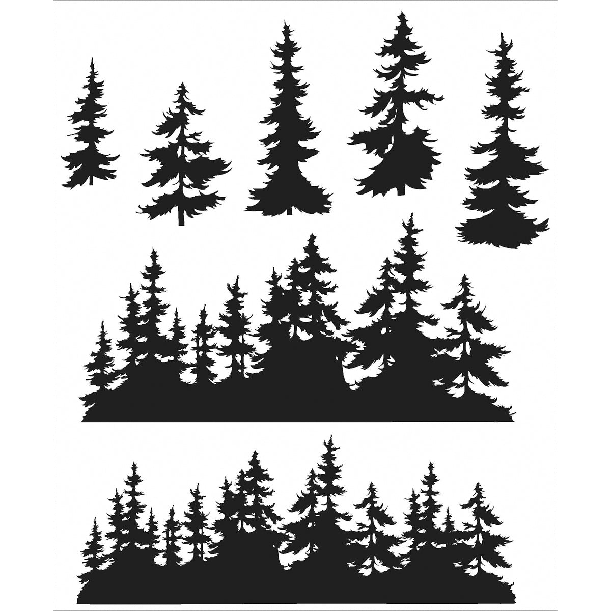 Stampers Anonymous Tim Holtz Cling Stamps 7"X8.5" - Tree Line