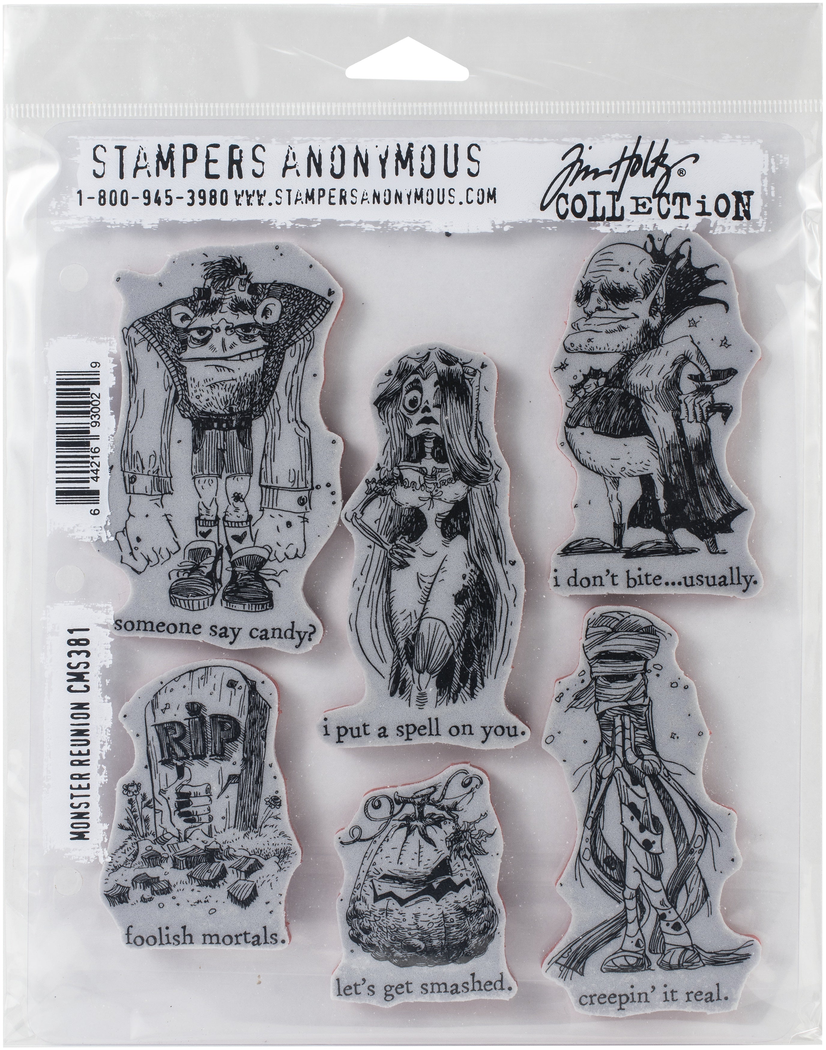 Stampers Anonymous Tim Holtz Cling Stamps 7"X8.5" - Monster Reunion