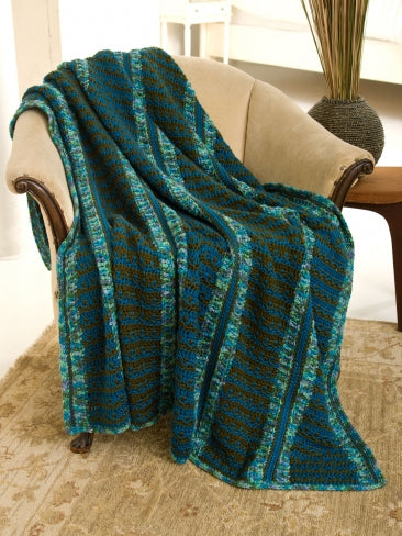 Rivers To Ocean Afghan in Caron Simply Soft & Simply Soft Paints - Downloadable PDF
