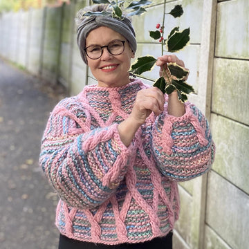 Mosaic Crop Pullover