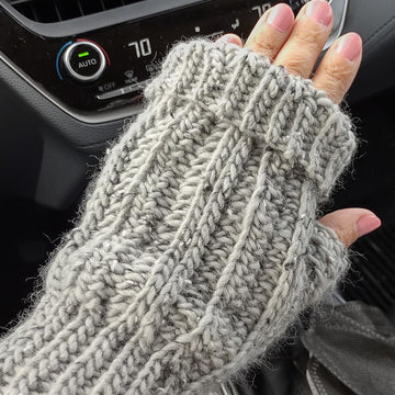 PapioCreek Rib Stitch Fingerless Gloves