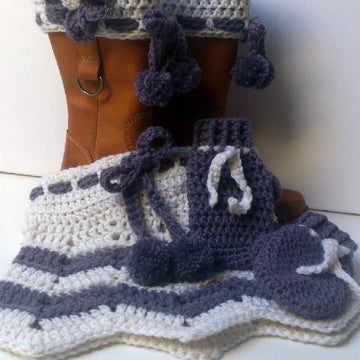 Chevron Winter Hat plus bonus Skirt, Mittens and Boot cuffs