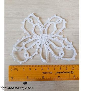 Openwork white butterfly crochet