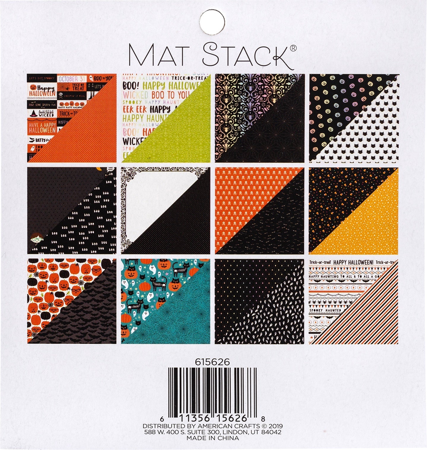 American Crafts DCWV Double-Sided Cardstock Stack 6"X6" 24/Pkg - Happy Halloween, 12 Designs/2 Each