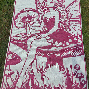 Fungal Fae | Fantasy Fairy Mushroom Overlay Mosaic Crochet Blanket PDF Pattern