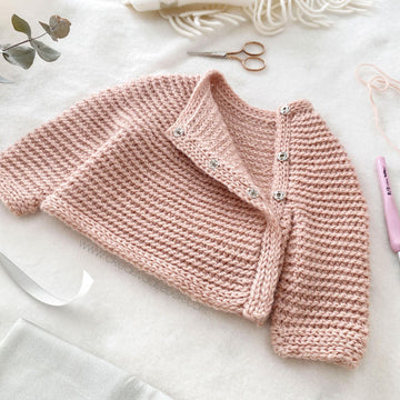 Size 3-6 months -CUDDLES Crochet Baby Sweater