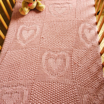 Easy heart pattern chunky baby blanket