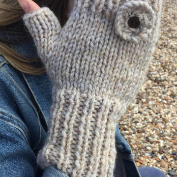 Sea Flower fingerless mitts