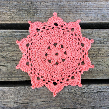 Round Picot Doily Coaster Written Pattern