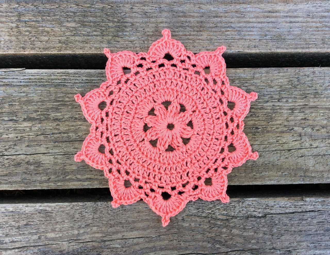 Round Picot Doily Coaster Written Pattern