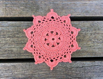 Round Picot Doily Coaster Written Pattern