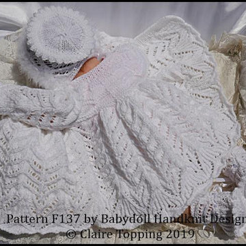 Vintage Style Lacy Matinee Set 16-22” dolls/preemie-3m+ baby