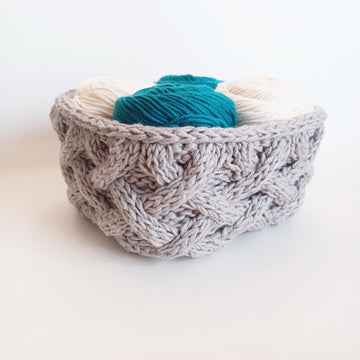 Cabled Basket Weave Bowl
