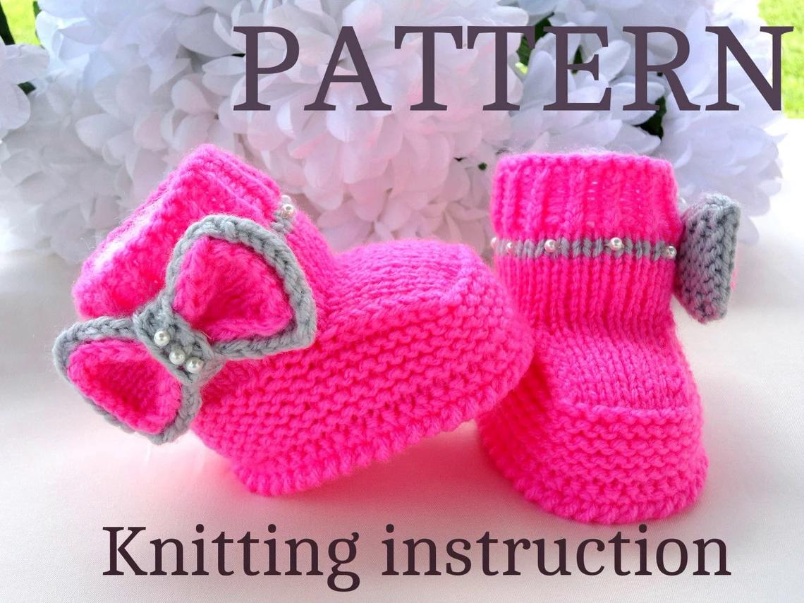 Knitting PATTERN Sweet Baby Booties Girl Baby Shoes