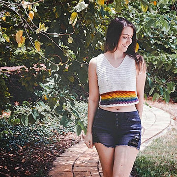 Rainbow Crochet Top