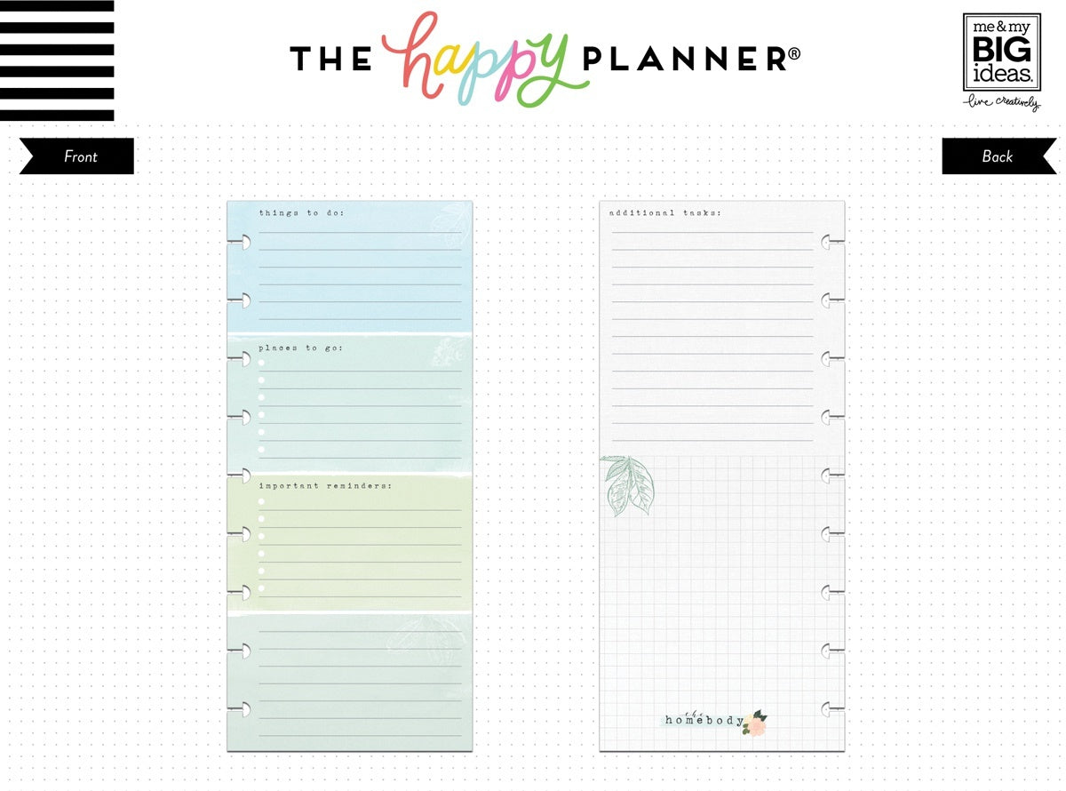 Happy Planner Medium Half Sheet Fill Paper 60/Pkg - Homebody