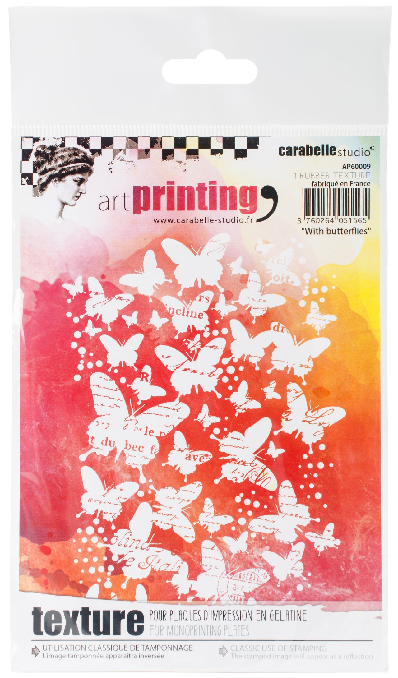 Carabelle Studio Art Printing A6 Rubber Texture Plate - Butterflies