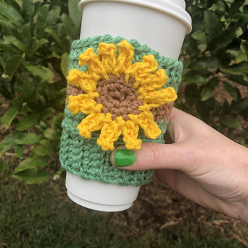 Sunflower Coffee Beanie Cozy