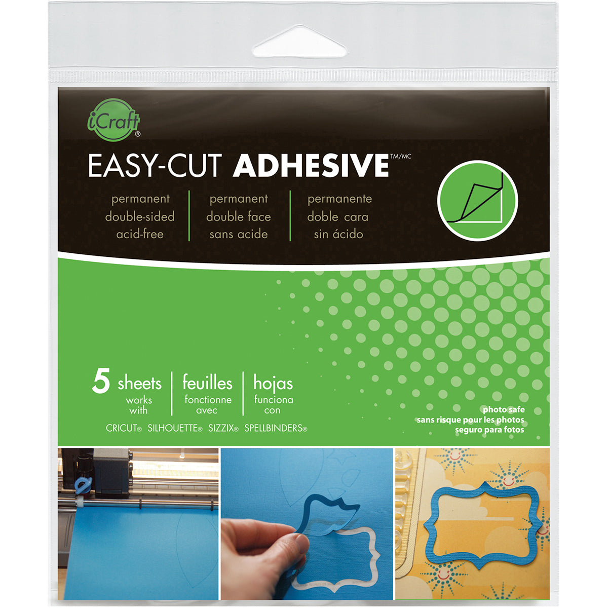 Therm O Web iCraft Easy-Cut Adhesive Sheets - 5.75"X5.75" 5/Pkg