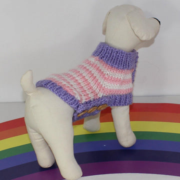 Dog Chunky Stripe Side Button Coat