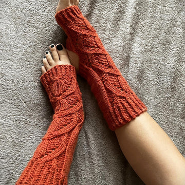 Lacy Red Yoga Socks