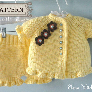 Knitting PATTERN Baby Girl Jacket Baby Bloomers