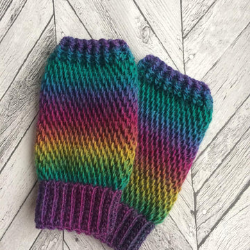 Rainbow Wrist Warmers