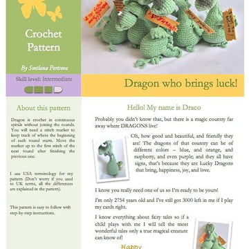 007 Dragon Draco who brings luck. Amigurumi toy Ravelry