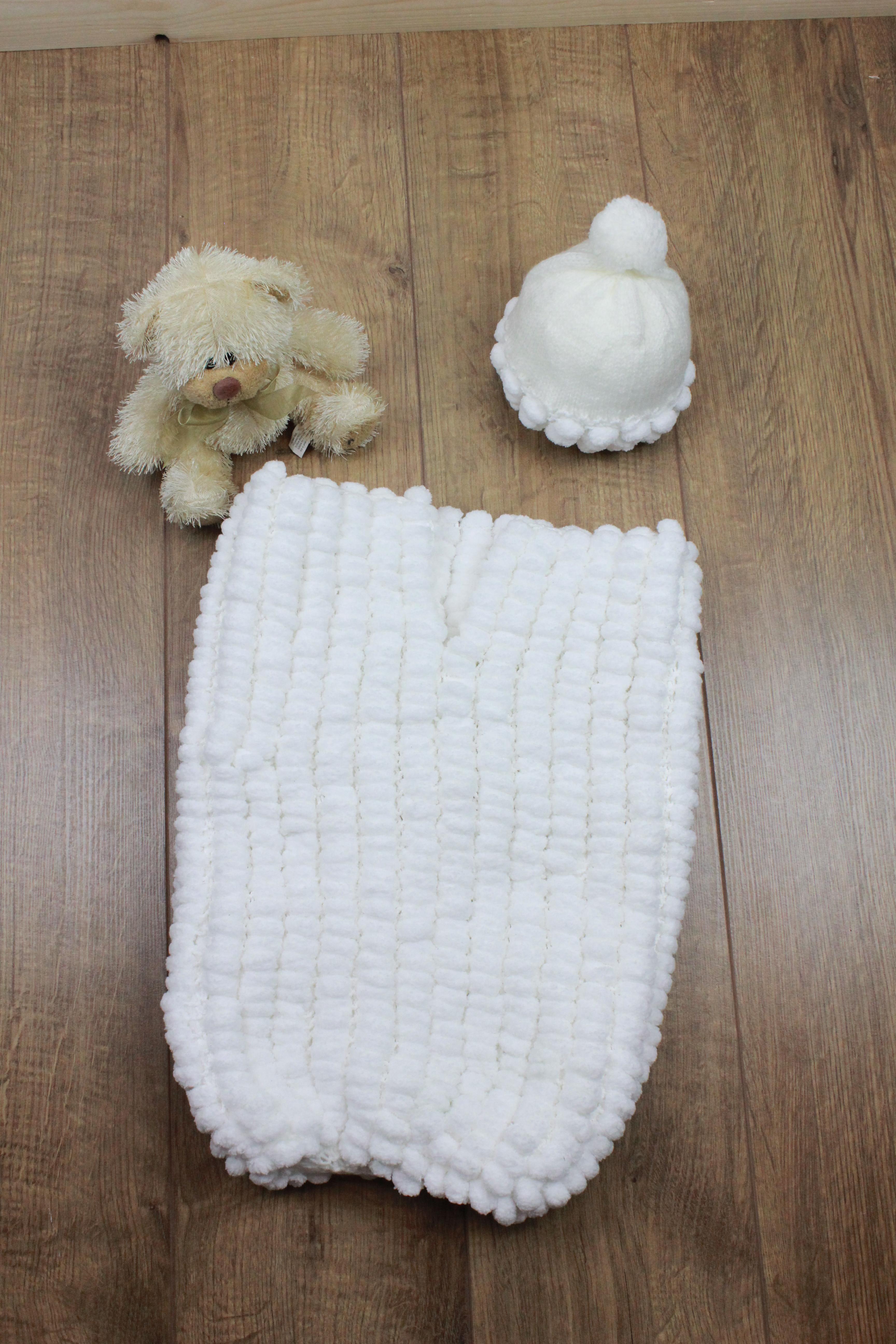 Knitting Pattern baby pompom cocoon  #203