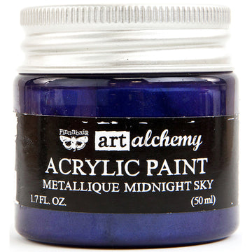 Prima Marketing Finnabair Art Alchemy Acrylic Paint 1.7 Fluid Ounces - Metallique Midnight Sky