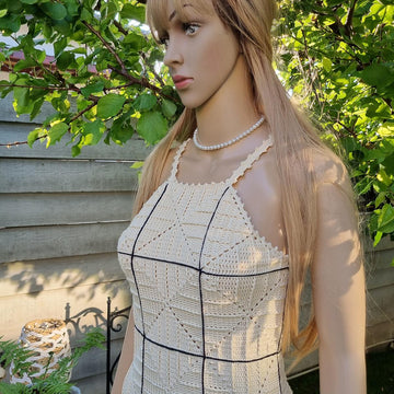 Crochet dress for summer with granny squares