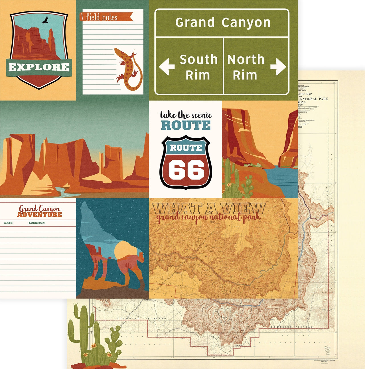 Photoplay Paper National Parks Grand Canyon Double-Sided Cardstock 12"X12" 25/Pkg - What A View