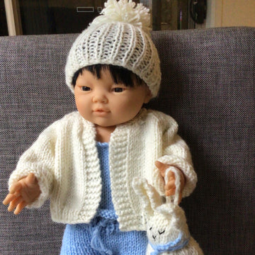 Lea's outdoor knitted outfit with bunny