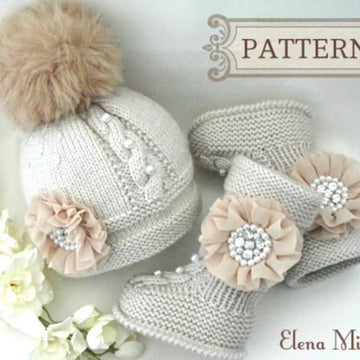 Knitted Baby Hat and Knitted Baby Booties
