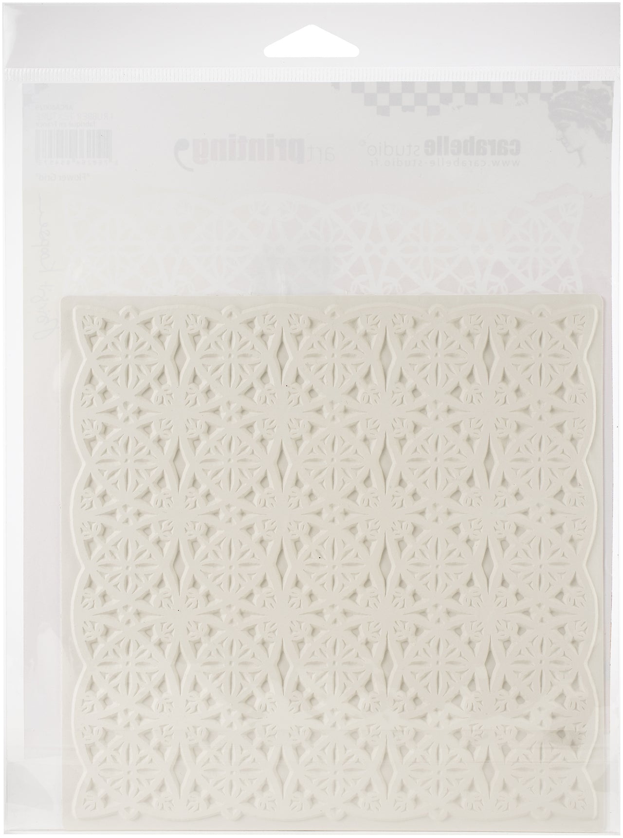 Carabelle Studio Art Printing Square Rubber Texture Plate - Flower Grid