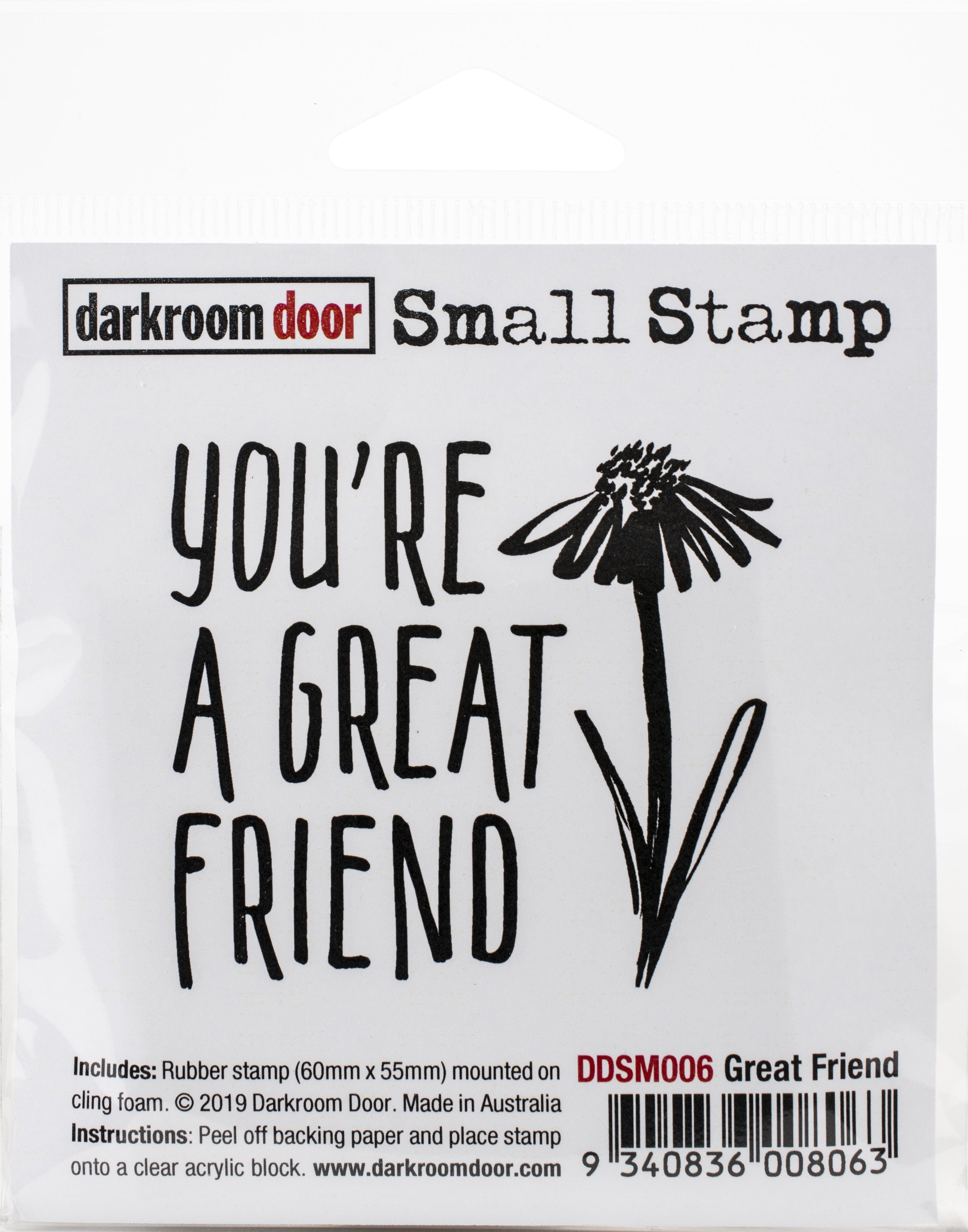 Darkroom Door Small Cling Stamp 2.3"X2.2" - Great Friend