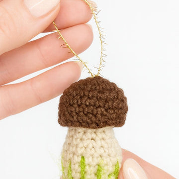 Crochet Mushroom Amigurumi Pattern: Christmas Ornaments & Keychain